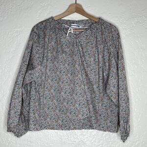 Tangerine Women's Peasant Long Sleeve Floral Top Tie Neck Size 10